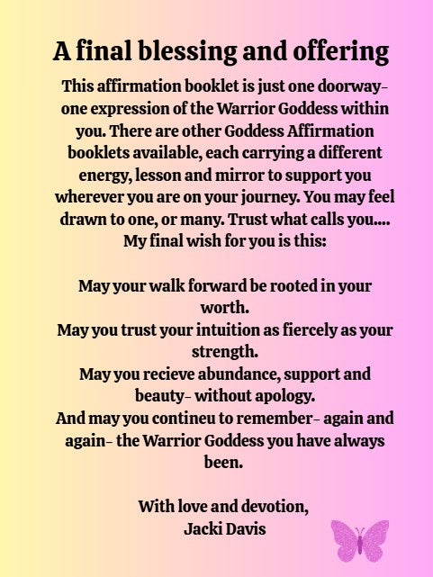 Goddess Anat Affirmation booklet