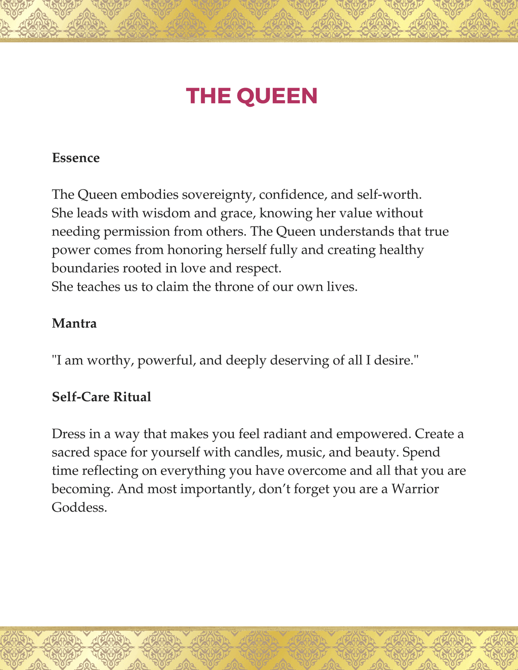 The Feminine Self-Care Archetypes
