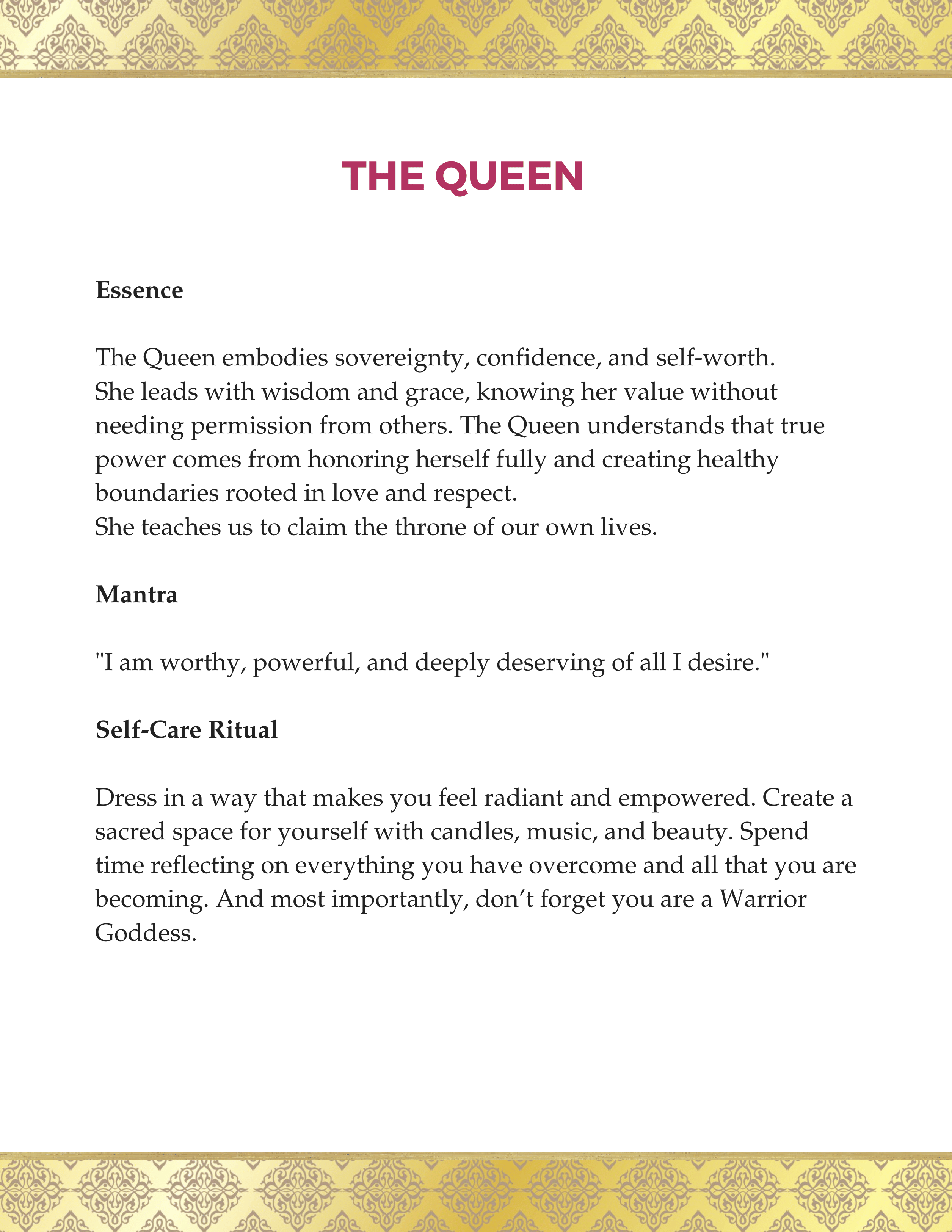 The Feminine Self-Care Archetypes