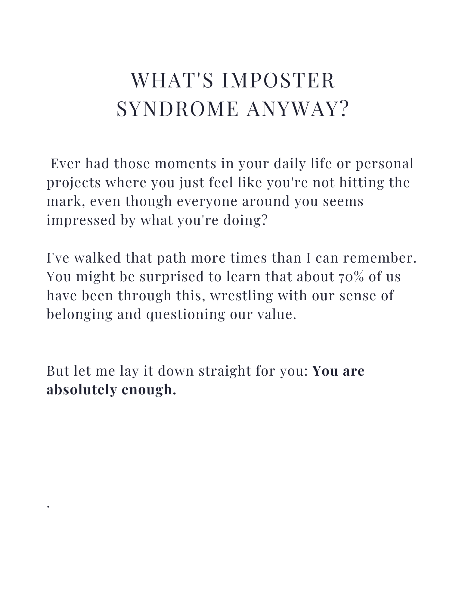You are Enough - Workbook